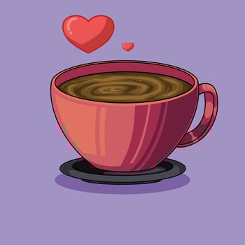 Cup of Coffee with Love Illustration vector