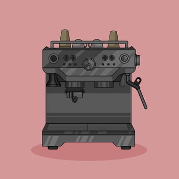 Modern Professional Coffee Machine Illustration vector