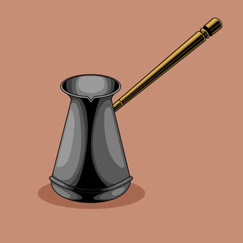 Traditional Turkish Coffee Pot Illustration vector