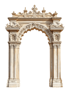 Elaborate Architectural Archway with Ornamental Detail and Intricate Carvings png