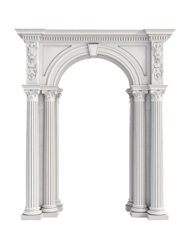A white archway with columns and pillars png
