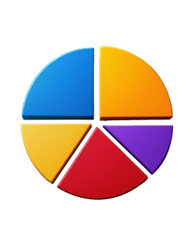 Colorful Pie Chart Illustrating Data Analysis and Market Segmentation png