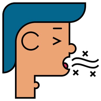 Halitosis mouth icon vector
