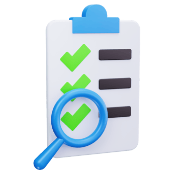 3D Icon Checklist Form With Magnifier png