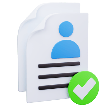 3D Icon User Identity Document Verified png