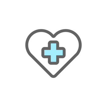Blue White Medic Heart Icon png