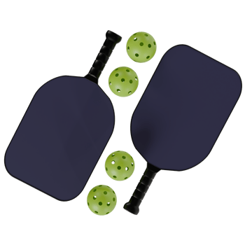 3d render of paddle and ball. illustration for pickleball sport competition png