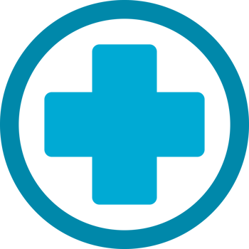 Blue cross medical circle png