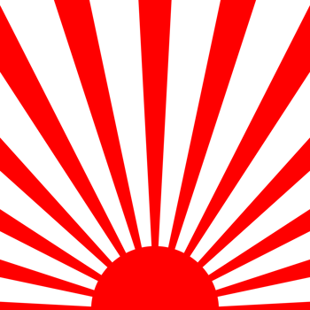 Red sun light rays japan png