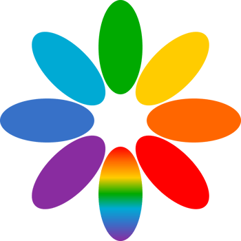 Rainbow circle flower icon png