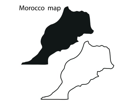 Morocco map silhouette, Morocco country Landscape vector