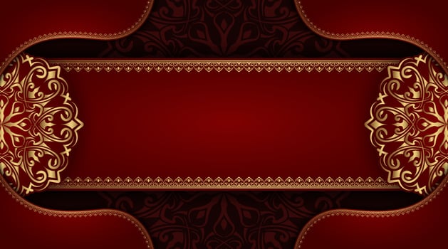 Luxury Mandala Frame with Red and Gold Accents vector