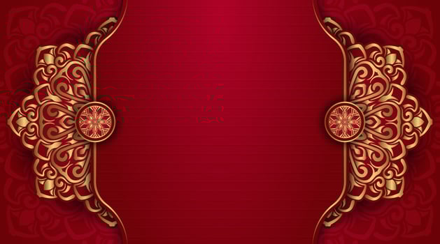 Elegant Red and Gold Ornamental Background Design vector