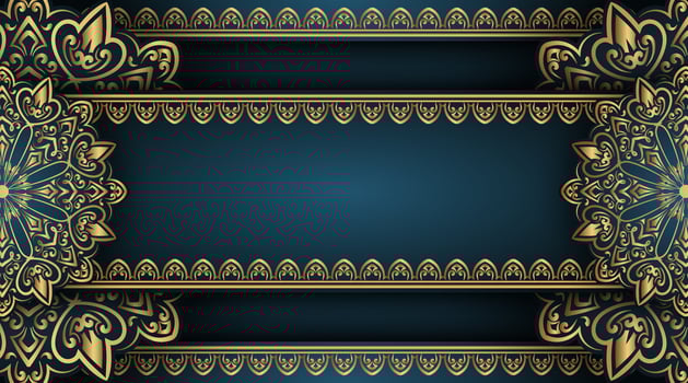 Blue and gold decorative background design vector