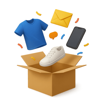 Delivery box with t-shirt png