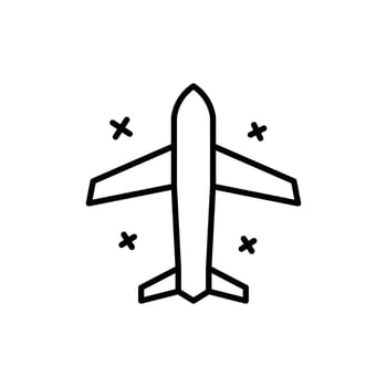 Outline Icon of Plane from Above Thin Line for Travel Airline or Sky Navigation Concept vector
