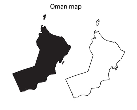 Oman map silhouette, Oman country Landscape vector