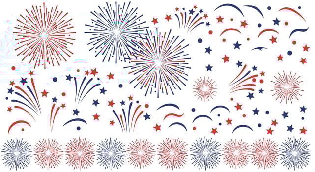 Fireworks clipart set vector