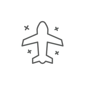 Airplane Top View Icon Outline Style Thin Line Editable Stroke Symbol for Flight Aviation or Air Travel Design vector