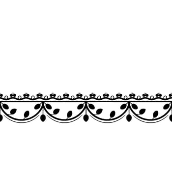 Elegant Black Border With Floral And Leaf Motifs On White vector