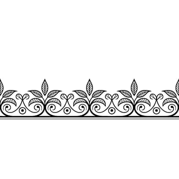 Decorative Floral Border, Black And White, Elegant vector