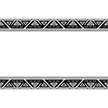 Geometric Aztecinspired Border With Empty Space For vector