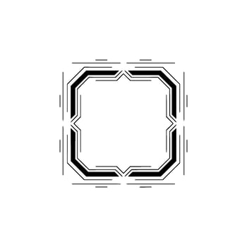 Minimalist Geometric Frame With Decorative Details On Grayscale Background vector
