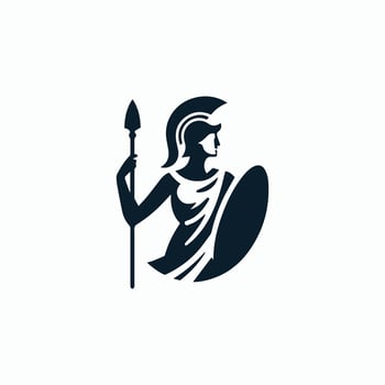 spartan warrior woman icon illustration vector