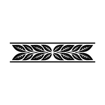 Elegant Foliage Border Black Leaf On White Background vector