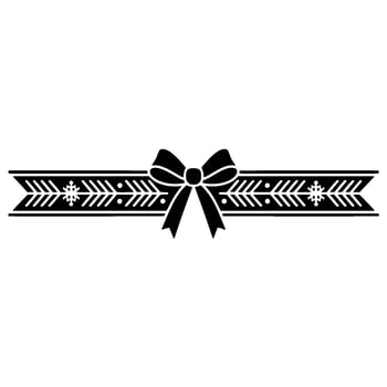 Minimalist Christmas Bow Ribbon Border, Illustration vector