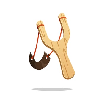 Wooden slingshot isolated on white background vector