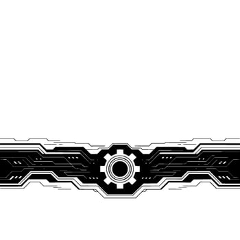 Abstract Tech Background Circuit Board With Gear Element vector