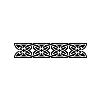 Geometric Ornamental Border Black And White, Illustration vector