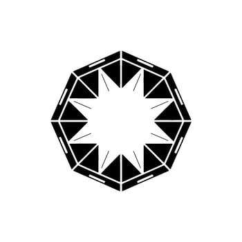 Geometric Starburst Minimalist Black And White Abstract vector