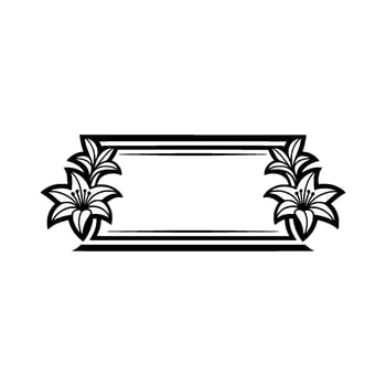 Elegant Lily Frame Black And White For Branding vector