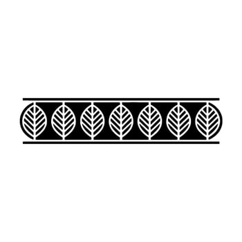 Minimalist Leaf Border Elegant Black White Pattern On Gray vector