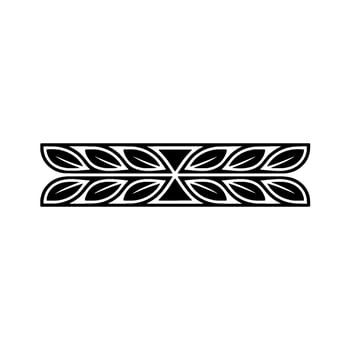 Minimalist Leaf Ornament Black White Nature Motif vector