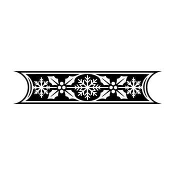 Elegant Black And White Christmas Border - Snowflake vector