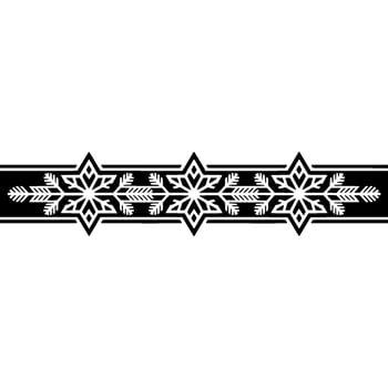Ornate Black White Snowflake Border vector
