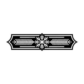 Minimalist Winter Snowflake Border, Black White, Holiday vector