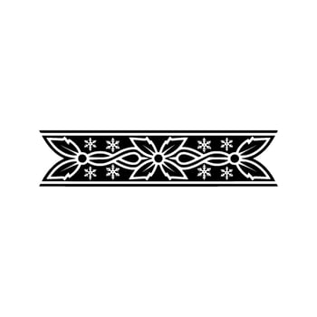 Ornate Black And White Border With Floral And Snowflake Elements vector