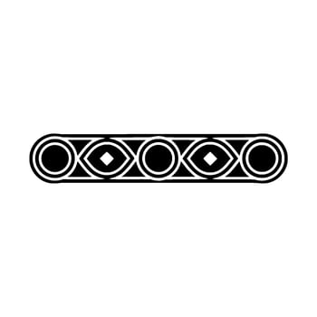 Geometric Patterned Border Element, Minimalist, Black White vector
