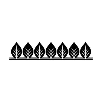 Minimalist Leaf Border Element, Black And White vector