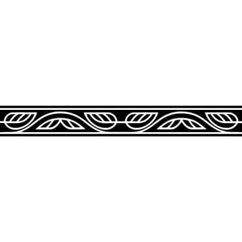 Black White Floral Border, Decorative Line Art, Element vector