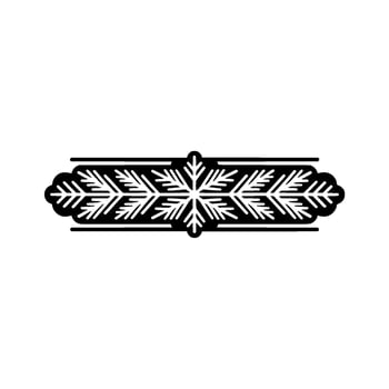 Black And White Ornamental Snowflake Border, Minimalist vector