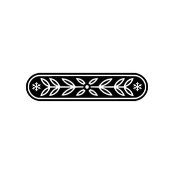 Minimalist Winter Ornament, Black White Botanical vector
