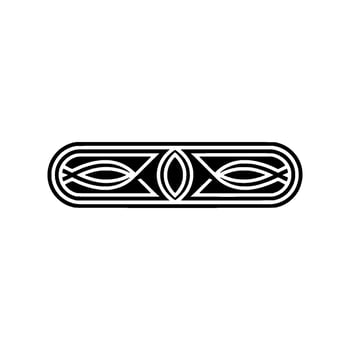 Minimalist Black Geometric Ornament On White Background vector