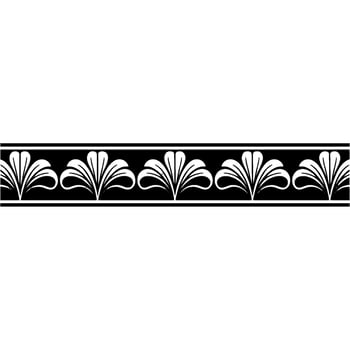 Decorative Floral Border In Black White vector