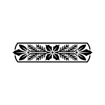 Elegant Black Floral Border Ornament, Decorative Element vector