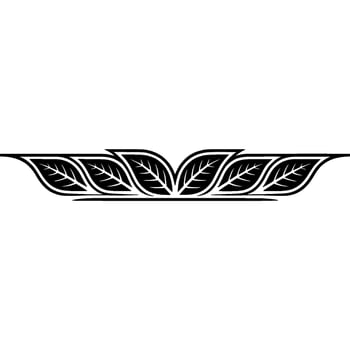 Minimalist Black White Leaf Border vector